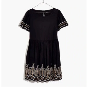Madewell Embroidered Eyelet Puff-Sleeve Mini Dress